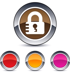 Lock round button vector image
