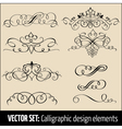 Set of calligraphic design elements vector image