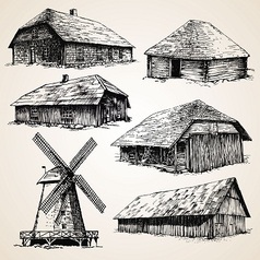 Set of buildings vector image