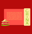 Chinese red building with yellow roof web banner vector image