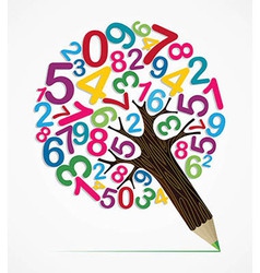 Number variety concept pencil tree Number variety concept pencil tree vector image