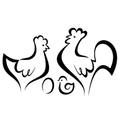 Chicken set vector image