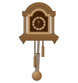 Antiquarian clock with a pendulum vector image