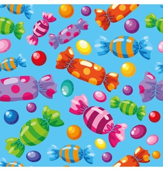 Seamless pattern candies blue vector image