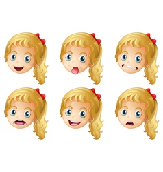 Girl faces with various expressions vector image