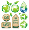 Green environmental set vector image