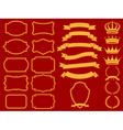 Frame set with laurelsribbons and crowns vector image