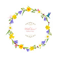 Round border with spring flowers Round border with spring flowers vector image