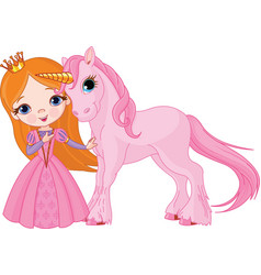 Princess and unicorn vector image