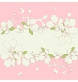 Apple blossom frame background vector image