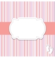 Vintage baby girl arrival announcement card vector image