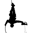 Police rappelling silhouette vector image