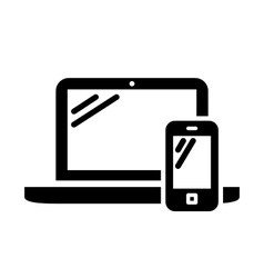 Laptop and mobile phone sign vector image