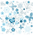 Winter floral pattern vector image