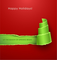 Christmas tree torn paper vector image