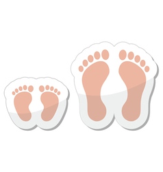 Footprint icon - baby child and adult vector image
