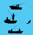 Fishermen from boat vector image