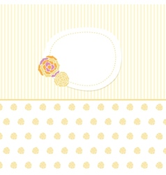 Vintage baby girl arrival announcement card vector image