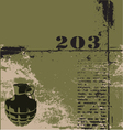 Hand grenade grunge background vector image