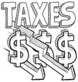 Taxes and arrow vector image