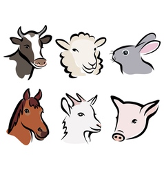 Farm animals icons vector image
