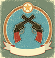 Western revolvers and sheriff star vector image