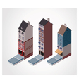 Isometric old buildings vector image