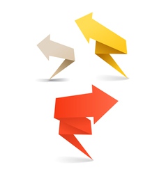 Colorful polygonal origami arrow banners vector image