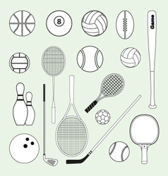 Sports Balls and Equipment Sports Balls and Equipment vector image