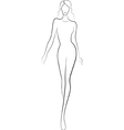Fashion sketch of catwalk woman vector image