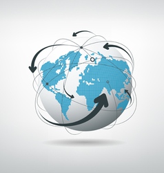 Modern globe connections vector image