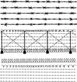 Barbed wire fence vector image