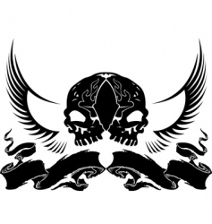 Wing skull heraldry vector image