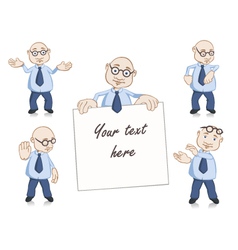 Teacher mascot set with five poses vector image