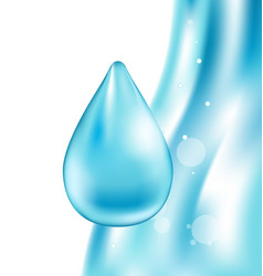 Abstract water wavy background with drop vector image