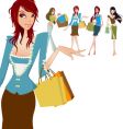 Chic shopping gals vector image