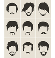 Set of hairmustachebeard silhouettes vector image