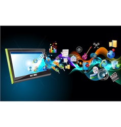 Ipad and icons vector image