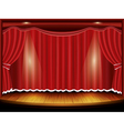 Theater stage with red curtain and spotlight vector image