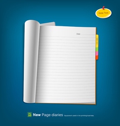 Open new page notebook vector image