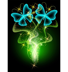 Neon butterfly vector image