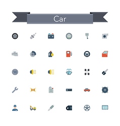 Car Flat Icons vector image
