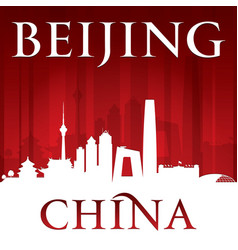 Beijing china city skyline silhouette red Beijing china city skyline silhouette red vector image