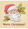 Christmas postcard with cute smiling Santa Claus vector image