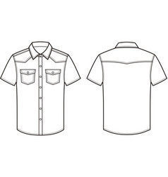 Jean shirt front and back Jean shirt front and back vector image