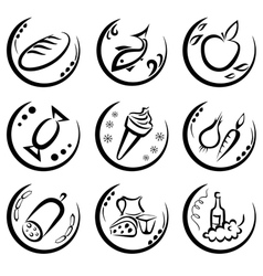 Market food icons vector image