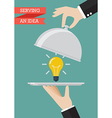 Waiter serving an idea vector image