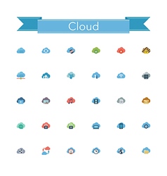 Cloud Flat Icons vector image