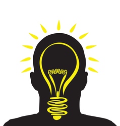 Lightbulb profile vector image