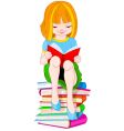 Girl reading book vector image